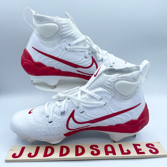Nike Alpha Huarache NXT Baseball Cleats White Red DJ6517-104 Men’s Sz 7.5 NEW - Picture 2 of 8